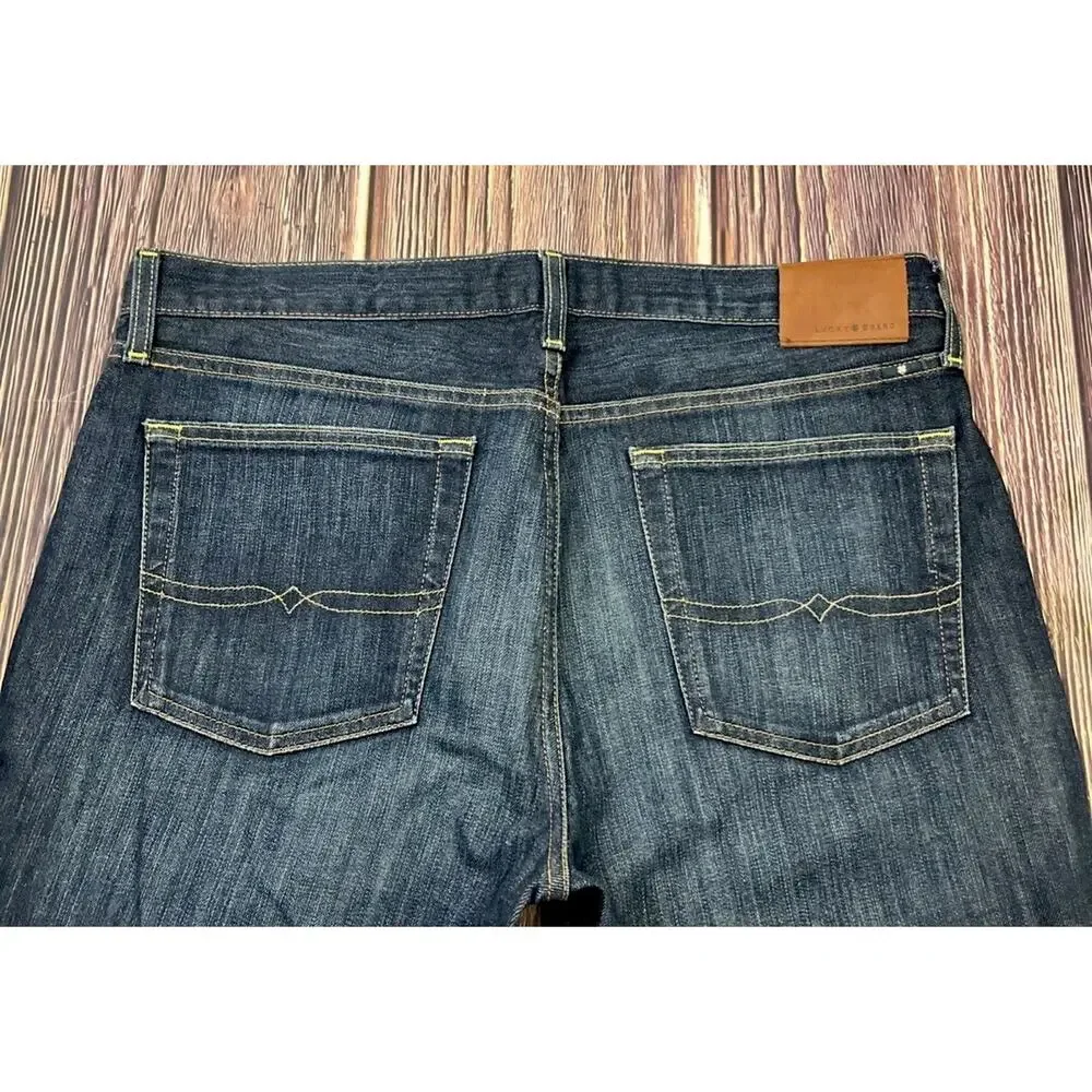 NWOT Lucky Brand 121 Slim Dark Jeans Mens Size 34x32 (Measures 36x32) Stretch